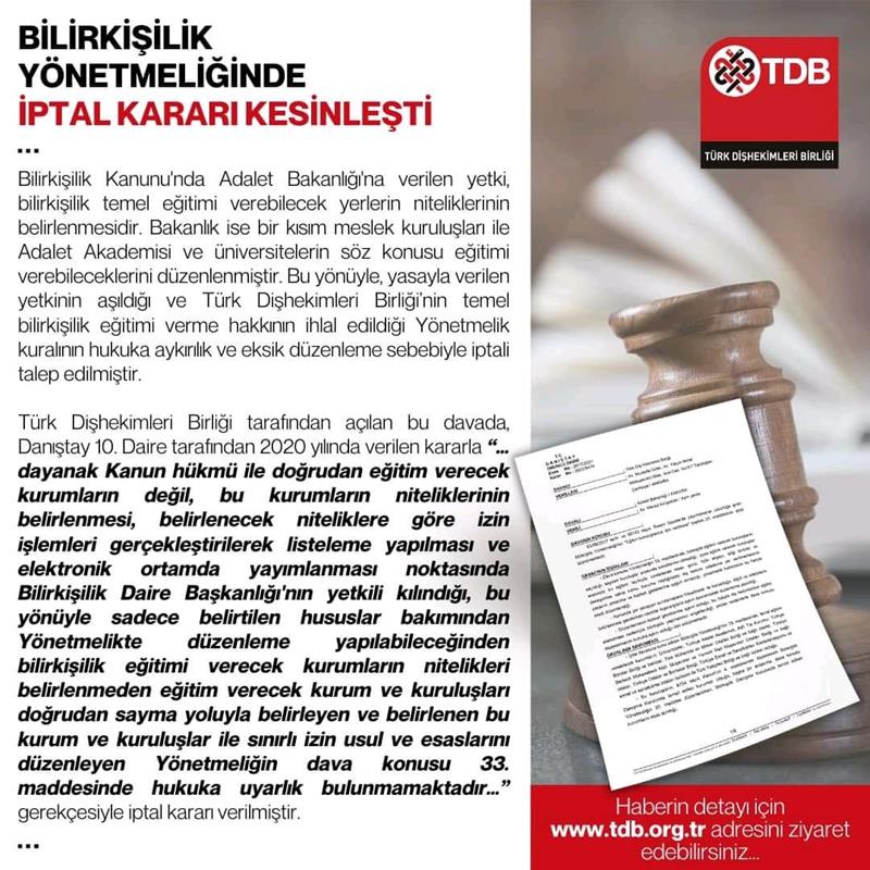 BİLİRKİŞİLİK YÖNETMELİĞİNDE İPTAL KARARI KESİNLEŞTİ